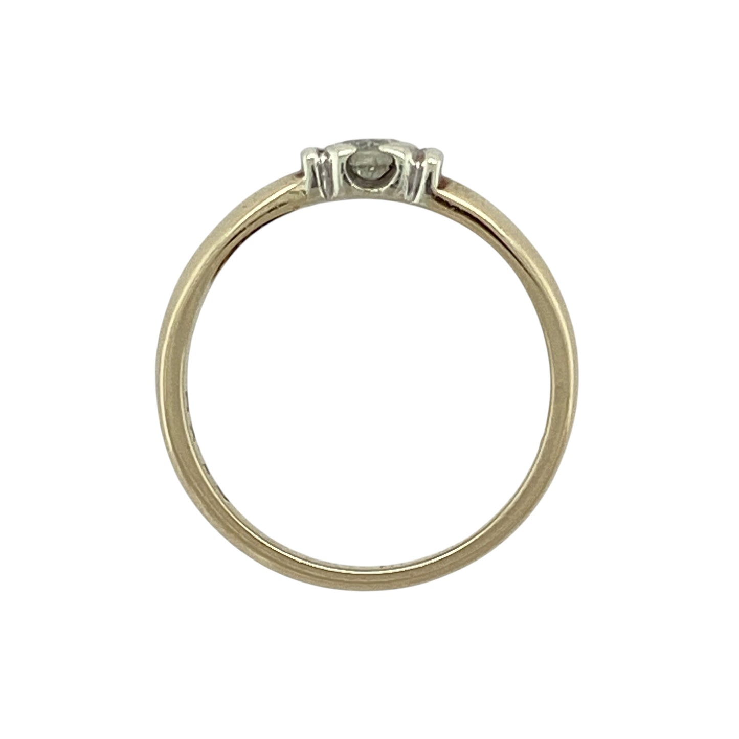 9ct Gold & Diamond Set Solitaire Band Ring