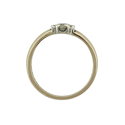9ct Gold & Diamond Set Solitaire Band Ring