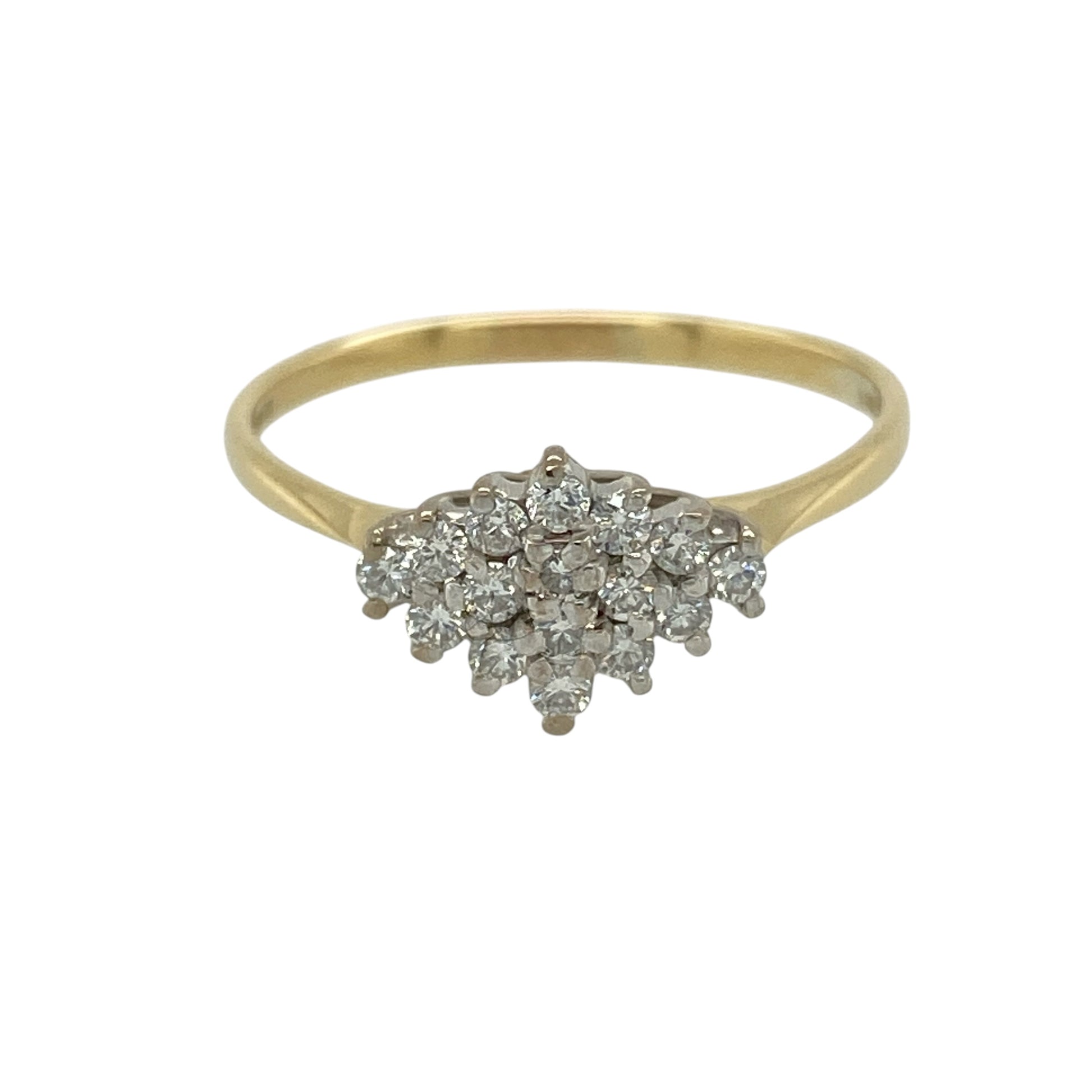 18ct Gold & Diamond Set Cluster Ring
