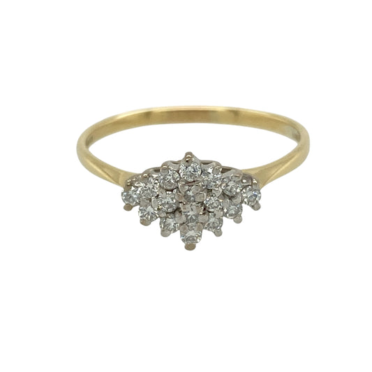 18ct Gold & Diamond Set Cluster Ring