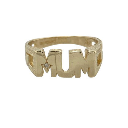 9ct Gold & Diamond Set Mum Ring