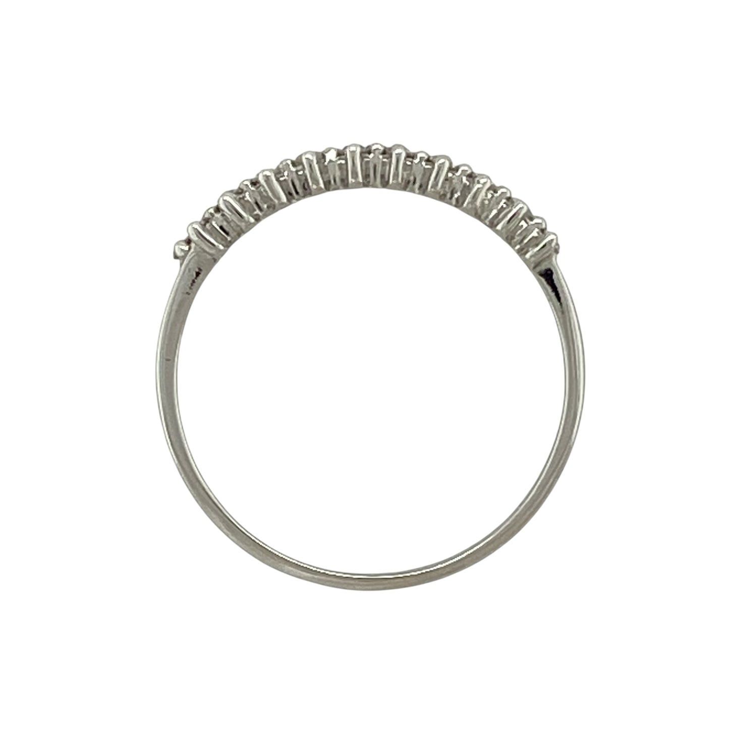 9ct White Gold & Diamond Set Two Row Band Ring