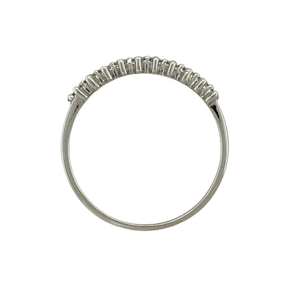9ct White Gold & Diamond Set Two Row Band Ring