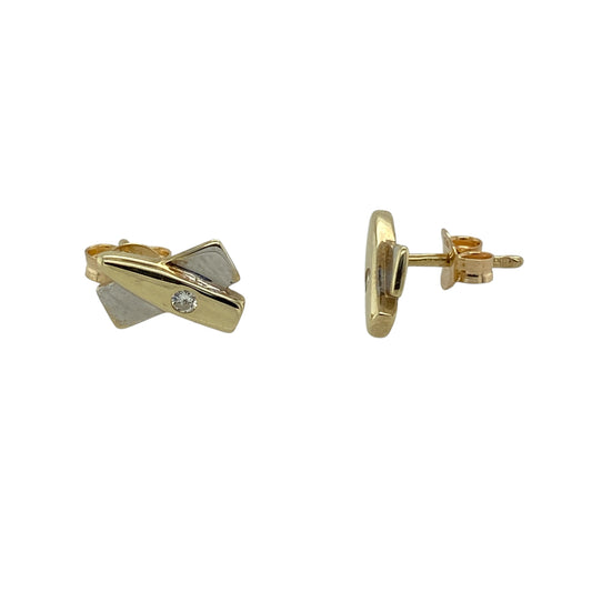 9ct Gold & Diamond Set Kiss Stud Earrings