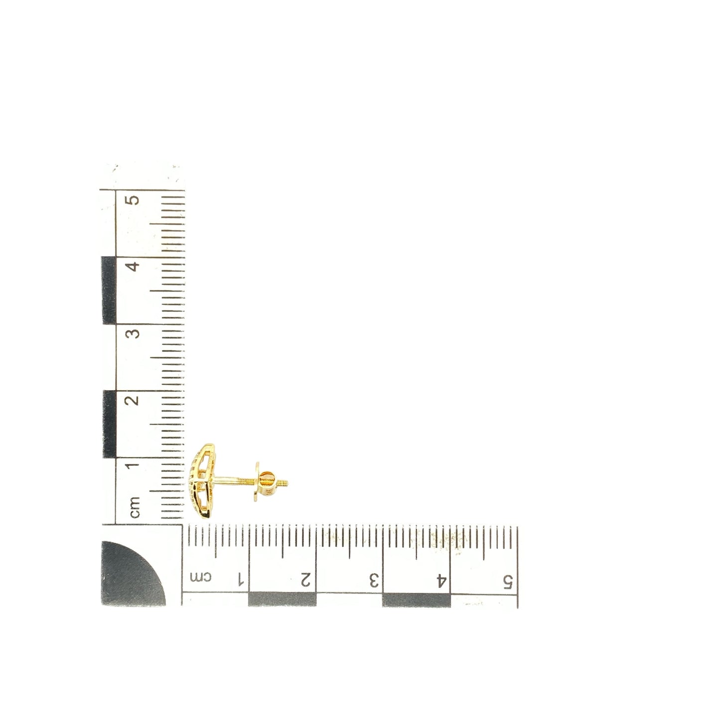 14ct Gold & Diamond Set Fan Style Stud Earrings