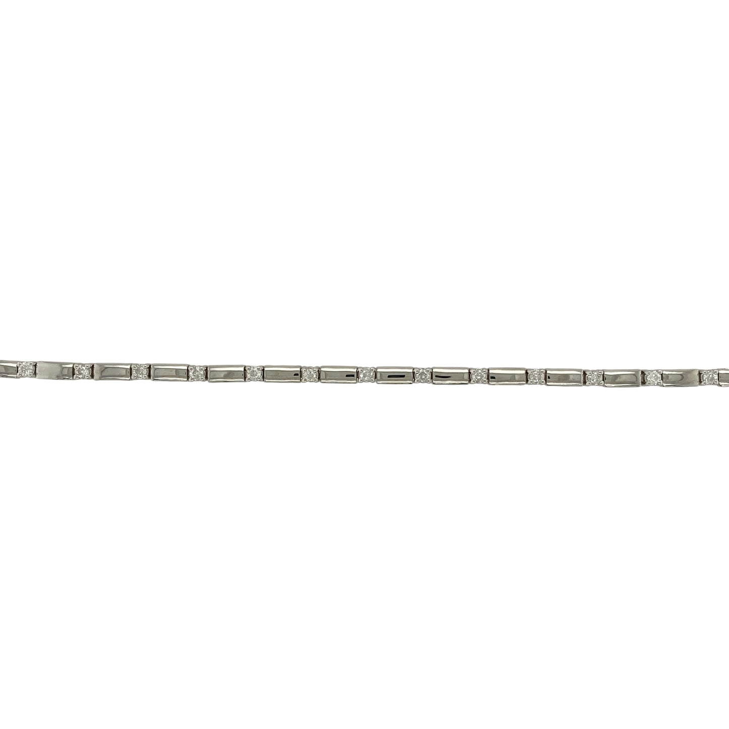 9ct White Gold & Diamond Set 7.25" Bracelet