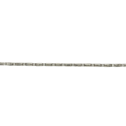 9ct White Gold & Diamond Set 7.25" Bracelet