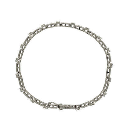 9ct White Gold & Diamond Set 7.25" Bracelet