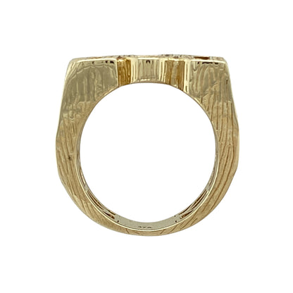 9ct Gold & Cubic Zirconia Set Dad Signet Ring