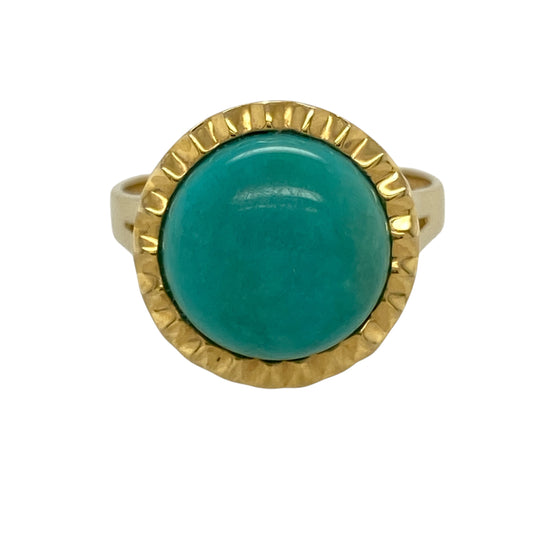 18ct Gold & Turquoise Set Ring
