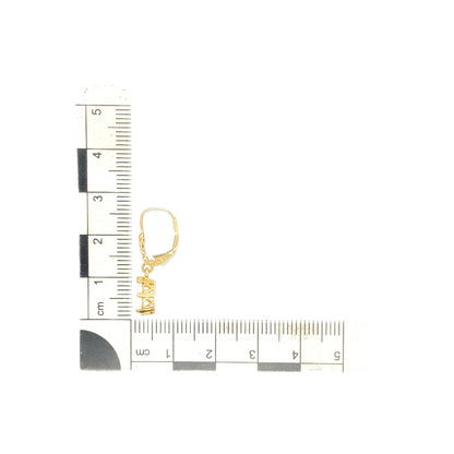 9ct Gold & Opalique Set Teardrop Drop Earrings