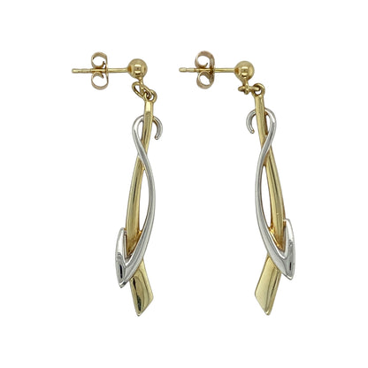 9ct Gold Weave Drop Earrings