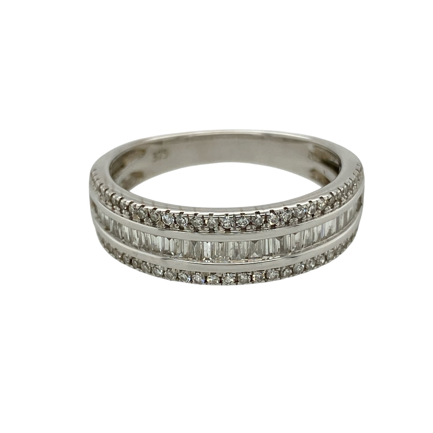 9ct White Gold & Diamond Set Band Ring