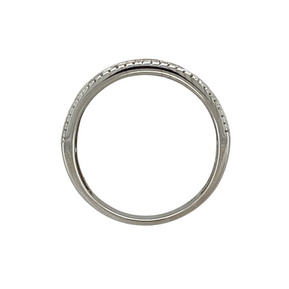 9ct White Gold & Diamond Set Band Ring