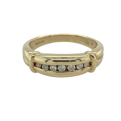 9ct Gold & Diamond Set Band Ring