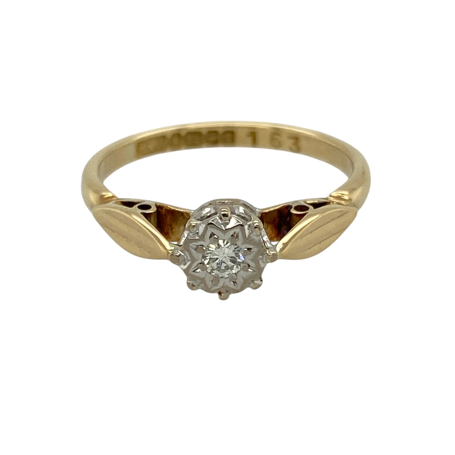 18ct Gold & Diamond Set Solitaire Ring