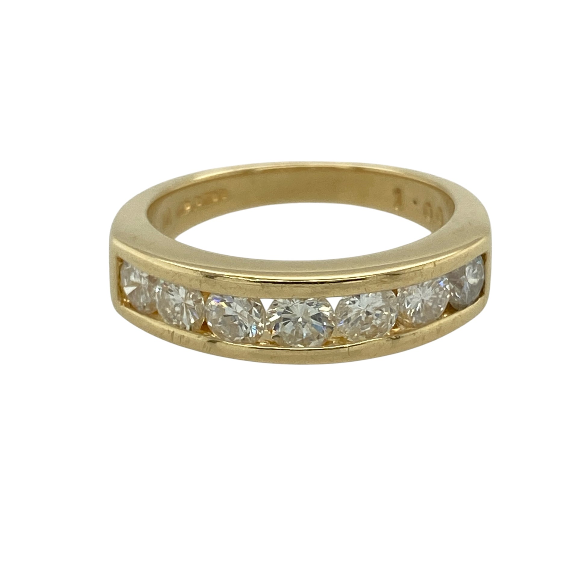 18ct Gold & Diamond Set Seven Stone Band Ring