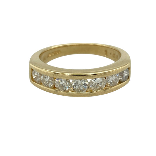 18ct Gold & Diamond Set Seven Stone Band Ring