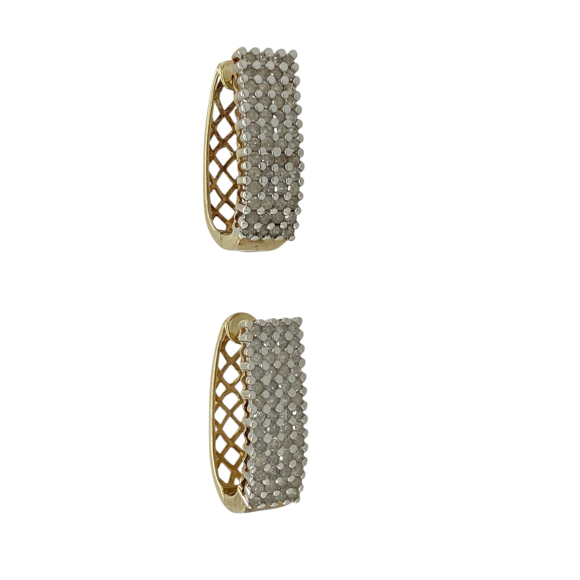 9ct Gold & Diamond Set Cluster Earrings