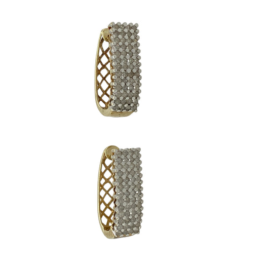 9ct Gold & Diamond Set Cluster Earrings