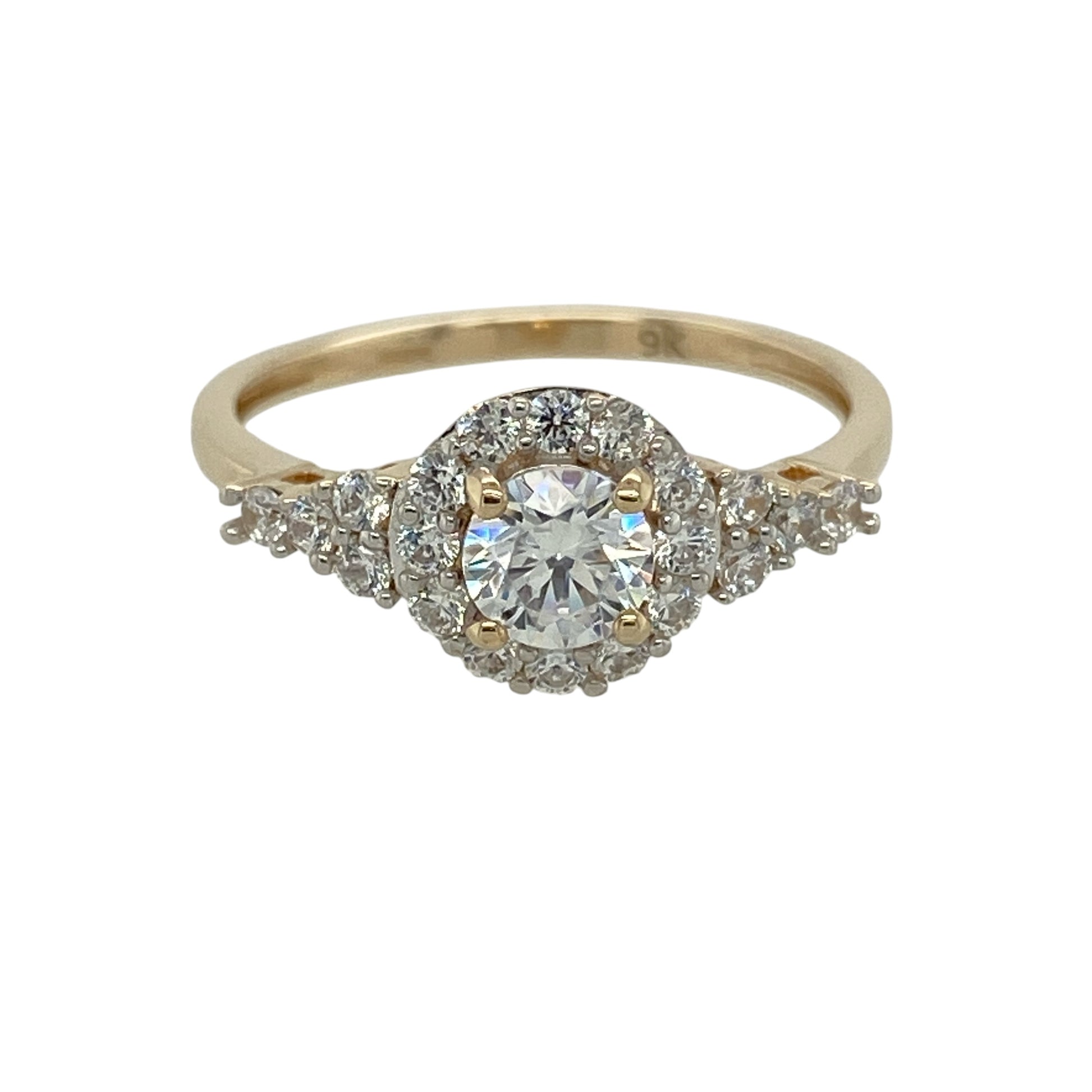 9ct Gold & Cubic Zirconia Cluster Ring