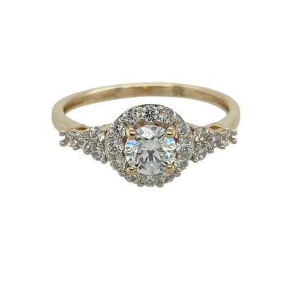9ct Gold & Cubic Zirconia Cluster Ring