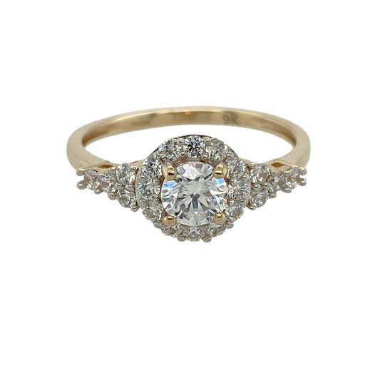9ct Gold & Cubic Zirconia Cluster Ring