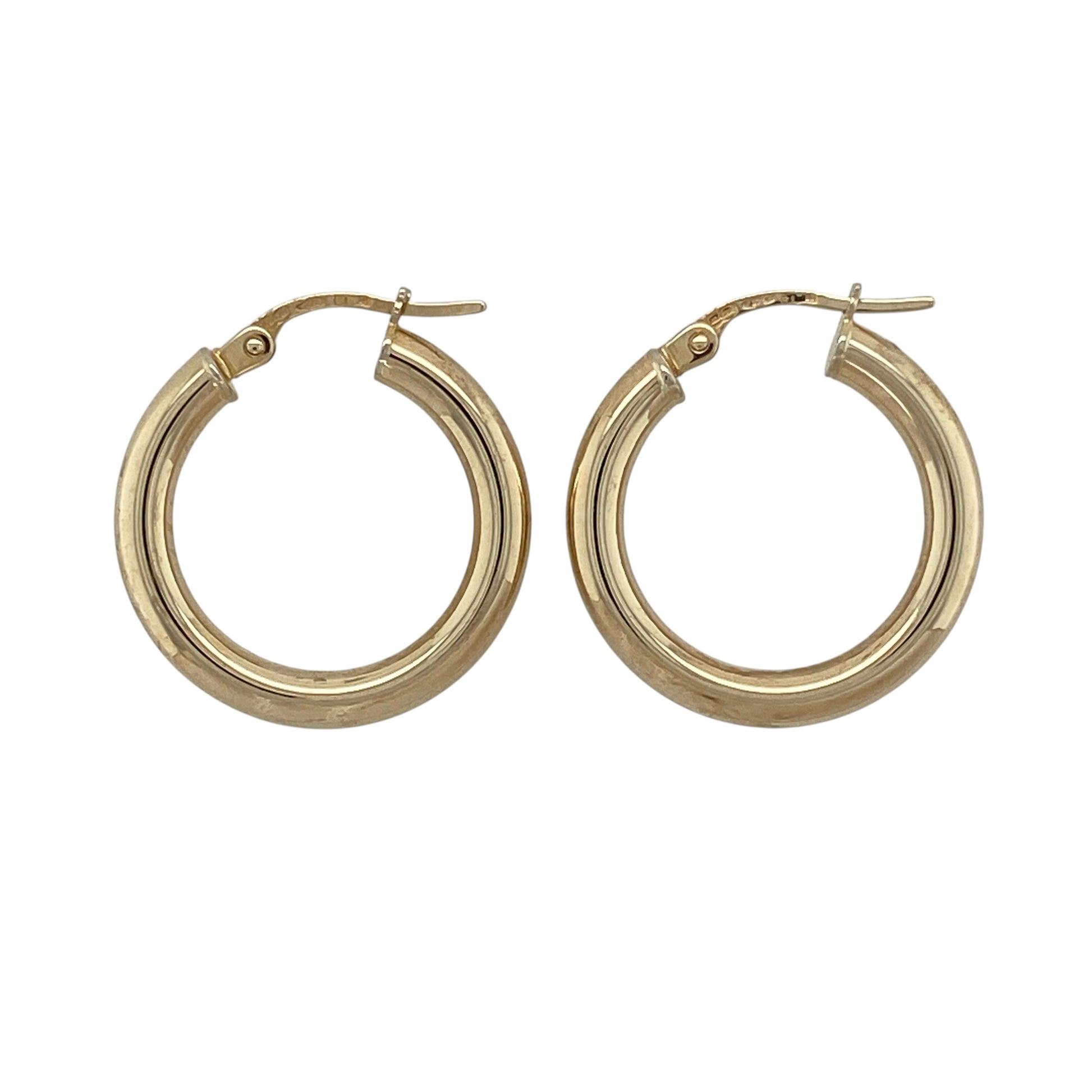9ct Gold Plain Hoop Creole Earrings