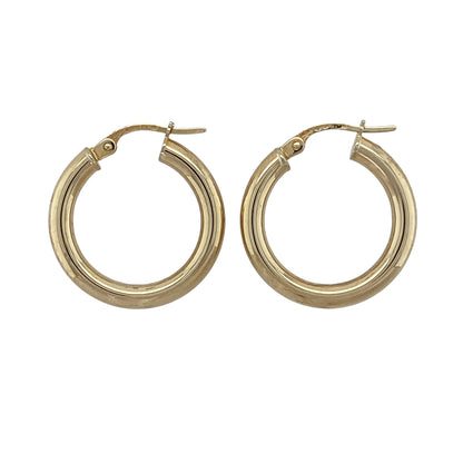 9ct Gold Plain Hoop Creole Earrings