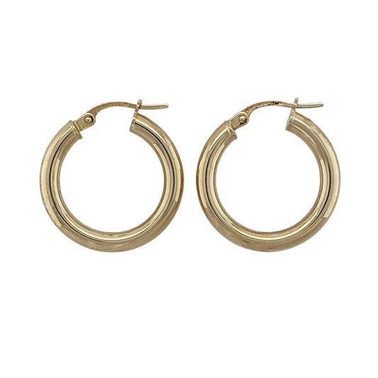 9ct Gold Plain Hoop Creole Earrings