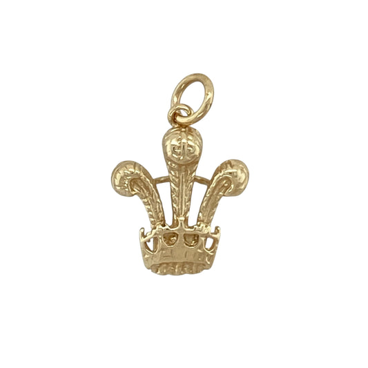 9ct Gold Welsh Three Feathers Pendant