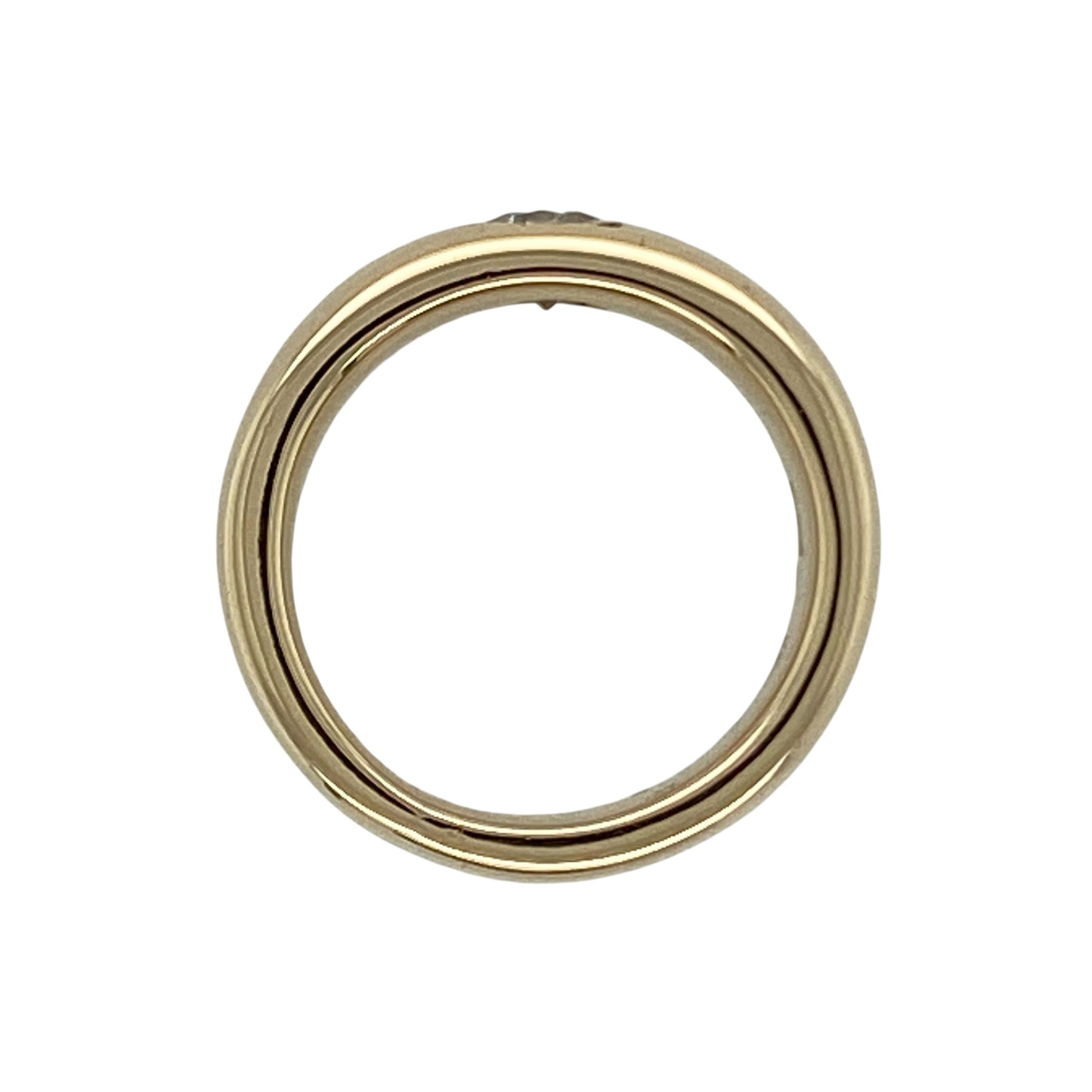 9ct Gold & Diamond Set Solitaire Band Ring