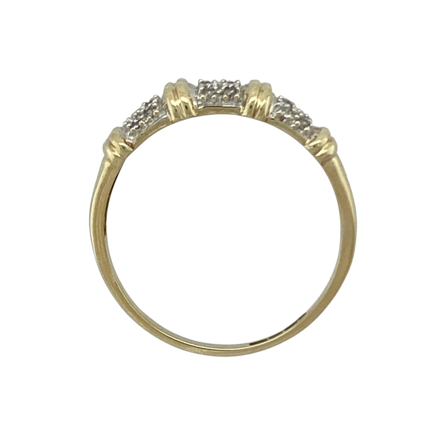 9ct Gold & Diamond Set Double Row Band Ring
