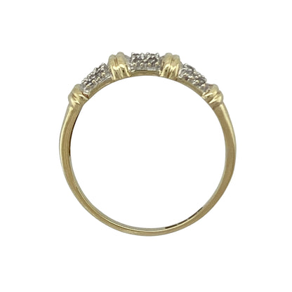 9ct Gold & Diamond Set Double Row Band Ring