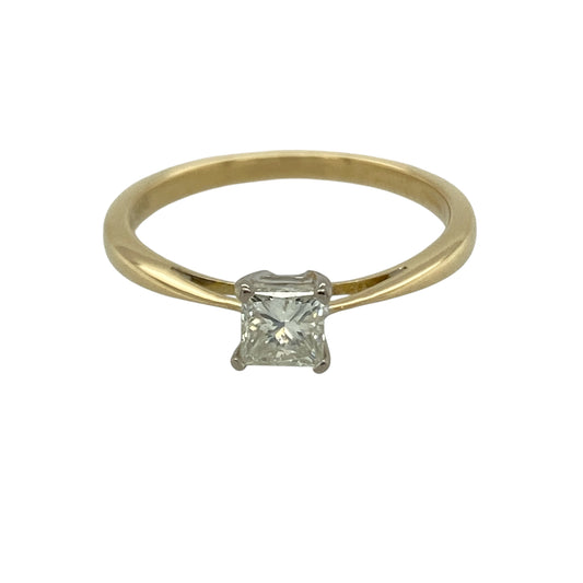 18ct Gold & Diamond Set Solitaire Ring