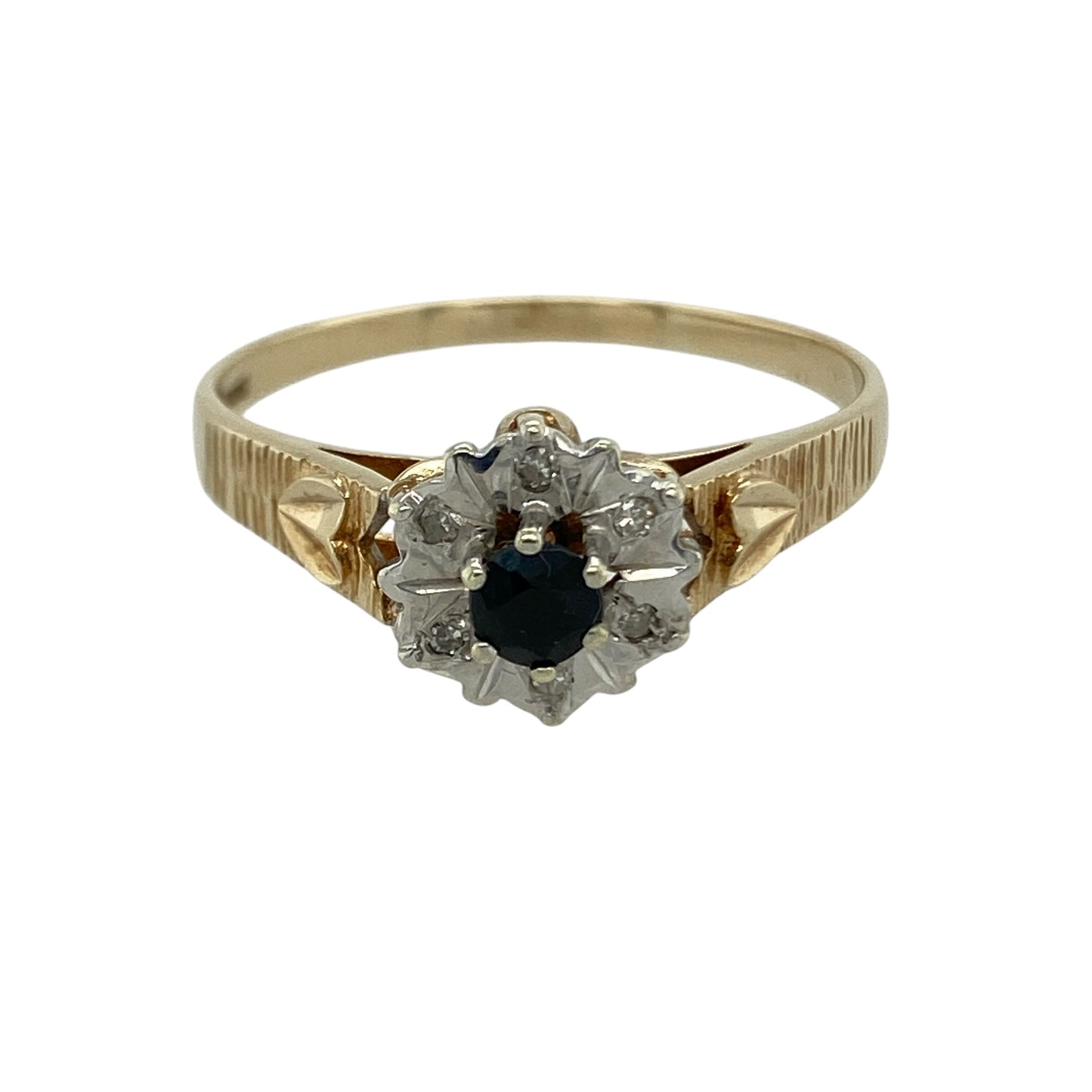 9ct Gold Diamond & Sapphire Set Cluster Ring