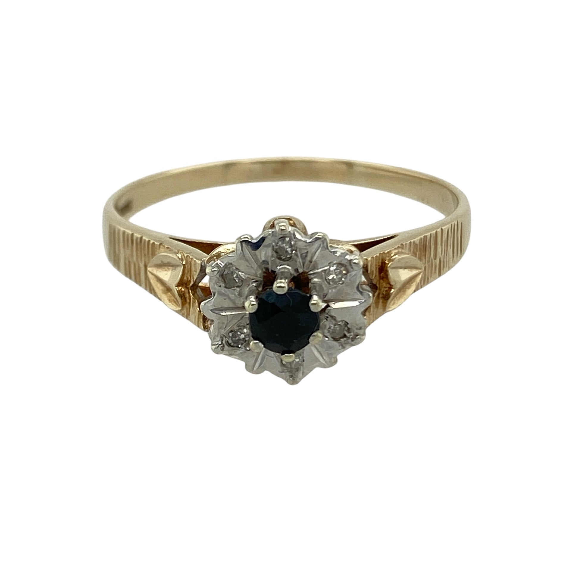 9ct Gold Diamond & Sapphire Set Cluster Ring
