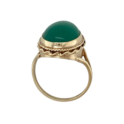 9ct Gold & Green Stone Set Ring