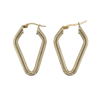 9ct Gold Diamond Shape Creole Earrings