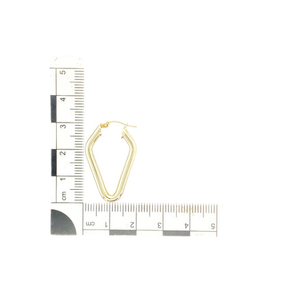 9ct Gold Diamond Shape Creole Earrings