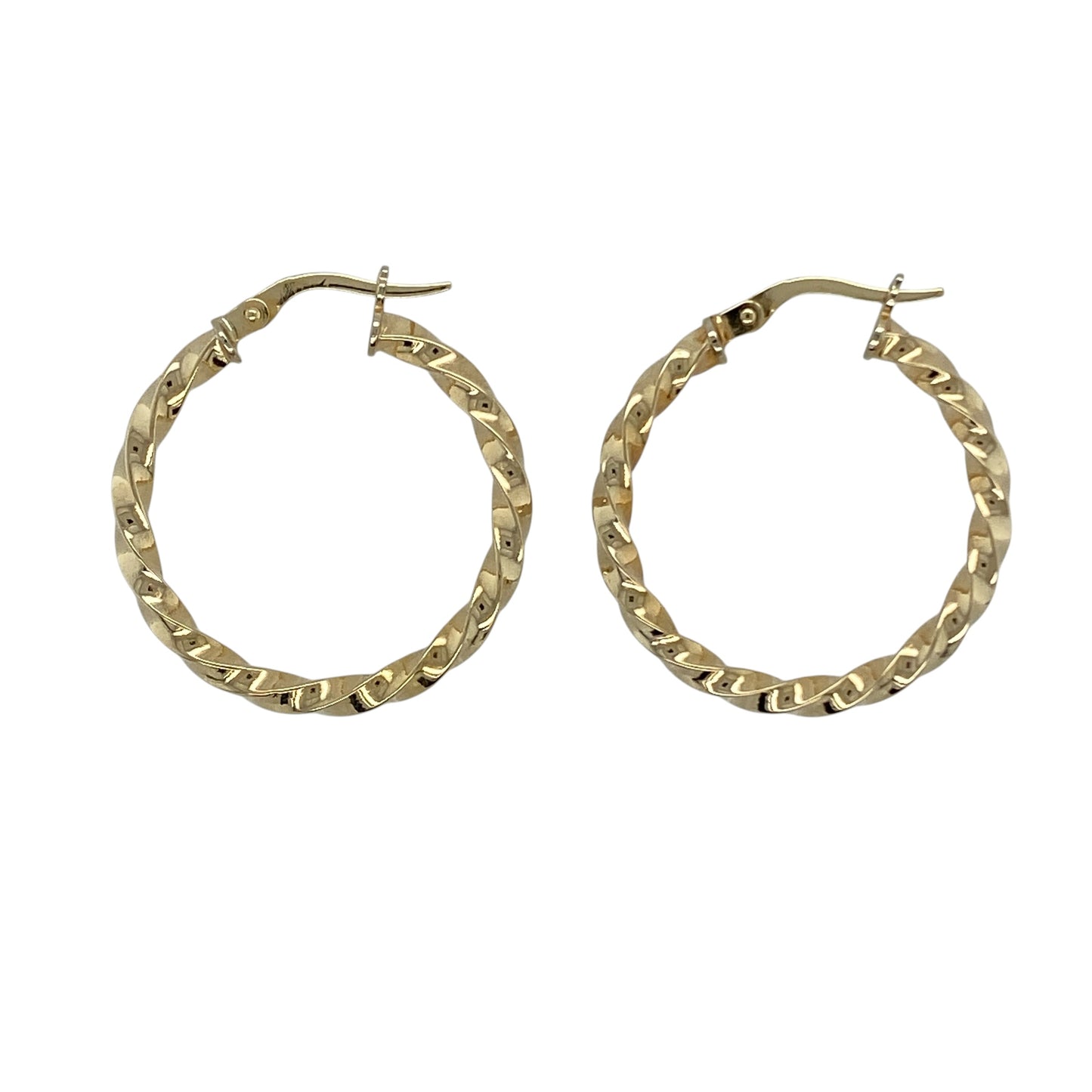 9ct Gold Twisted Hoop Creole Earrings