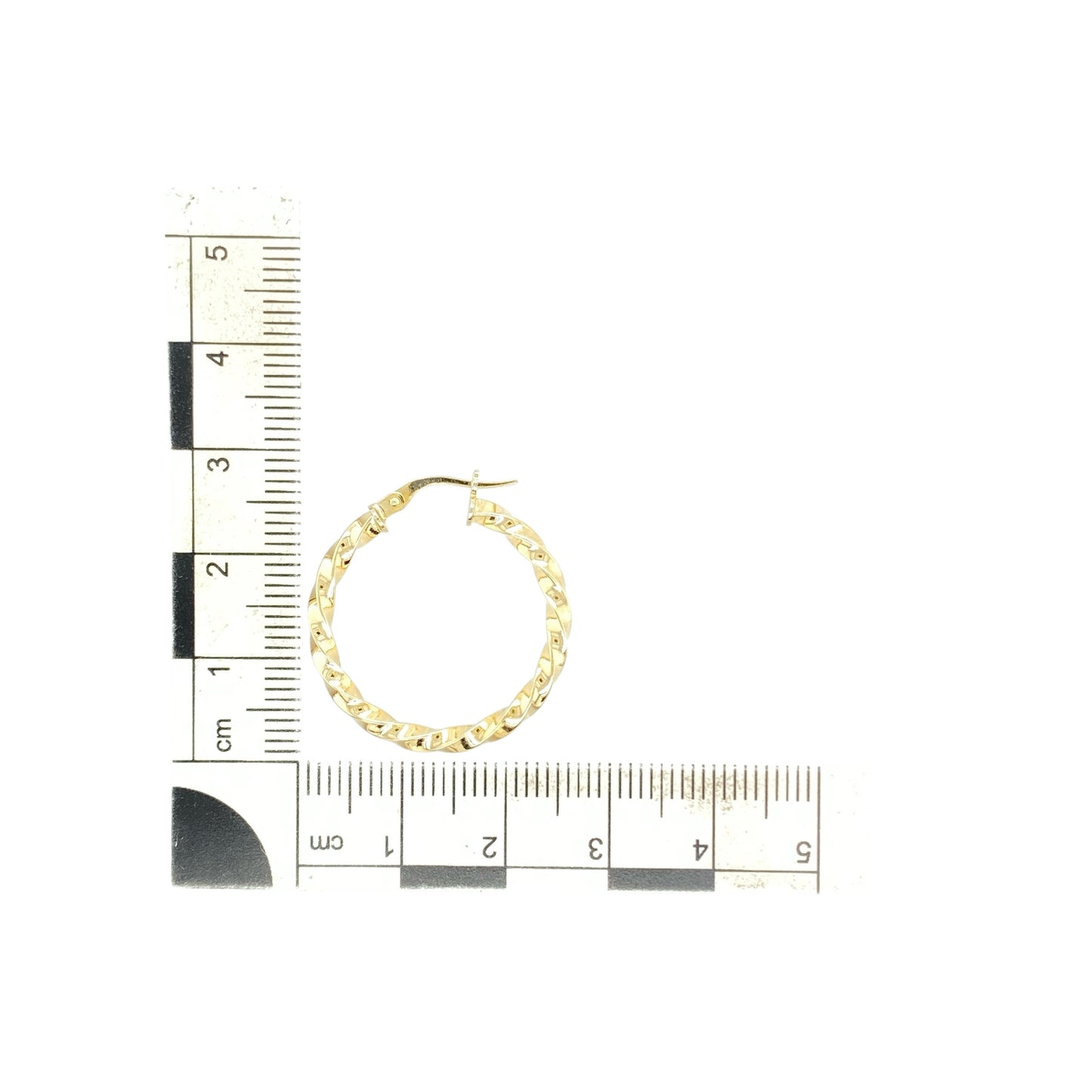 9ct Gold Twisted Hoop Creole Earrings