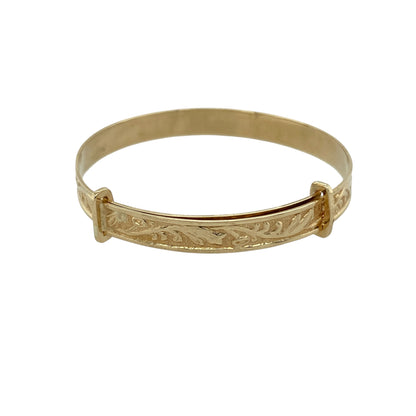 9ct Gold Patterned Expanding Baby Bangle