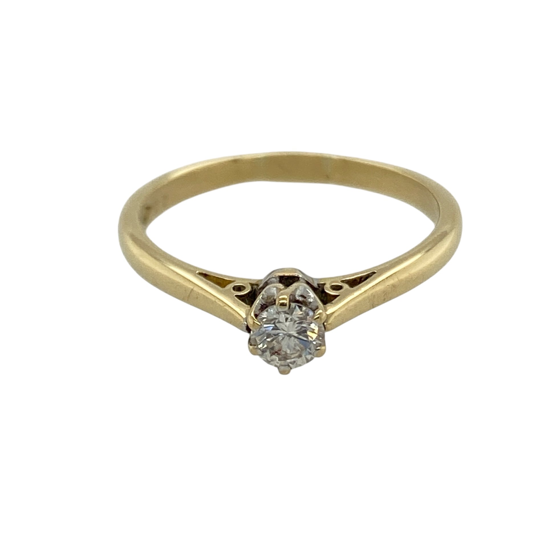 18ct Gold & Diamond Set Solitaire Ring