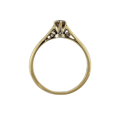 18ct Gold & Diamond Set Solitaire Ring