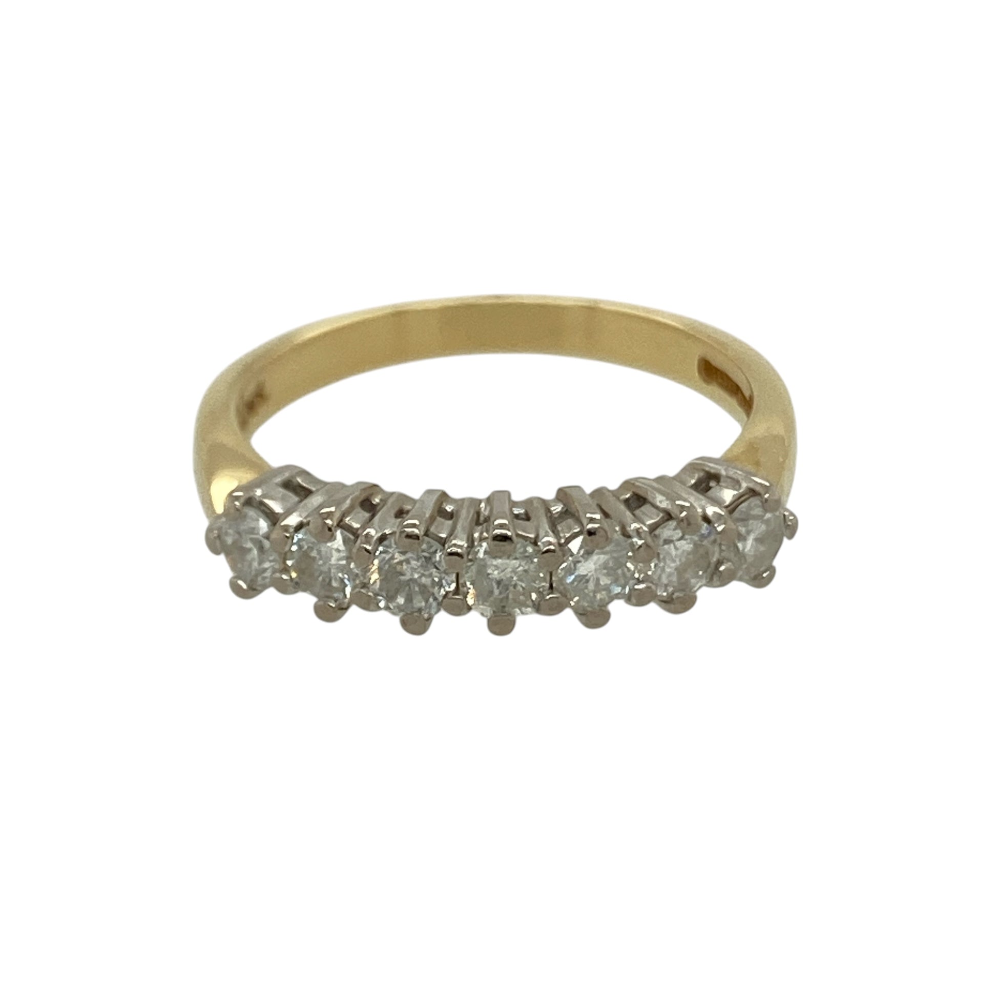 18ct Gold & Diamond Set Seven Stone Band Ring