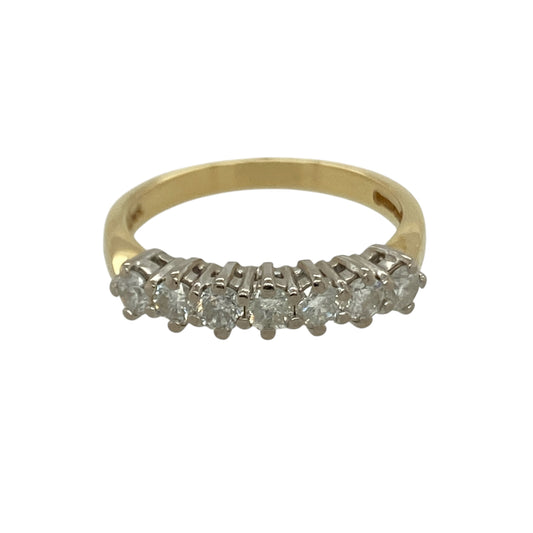 18ct Gold & Diamond Set Seven Stone Band Ring