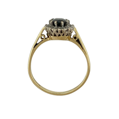 18ct Gold Diamond & Sapphire Set Cluster Ring