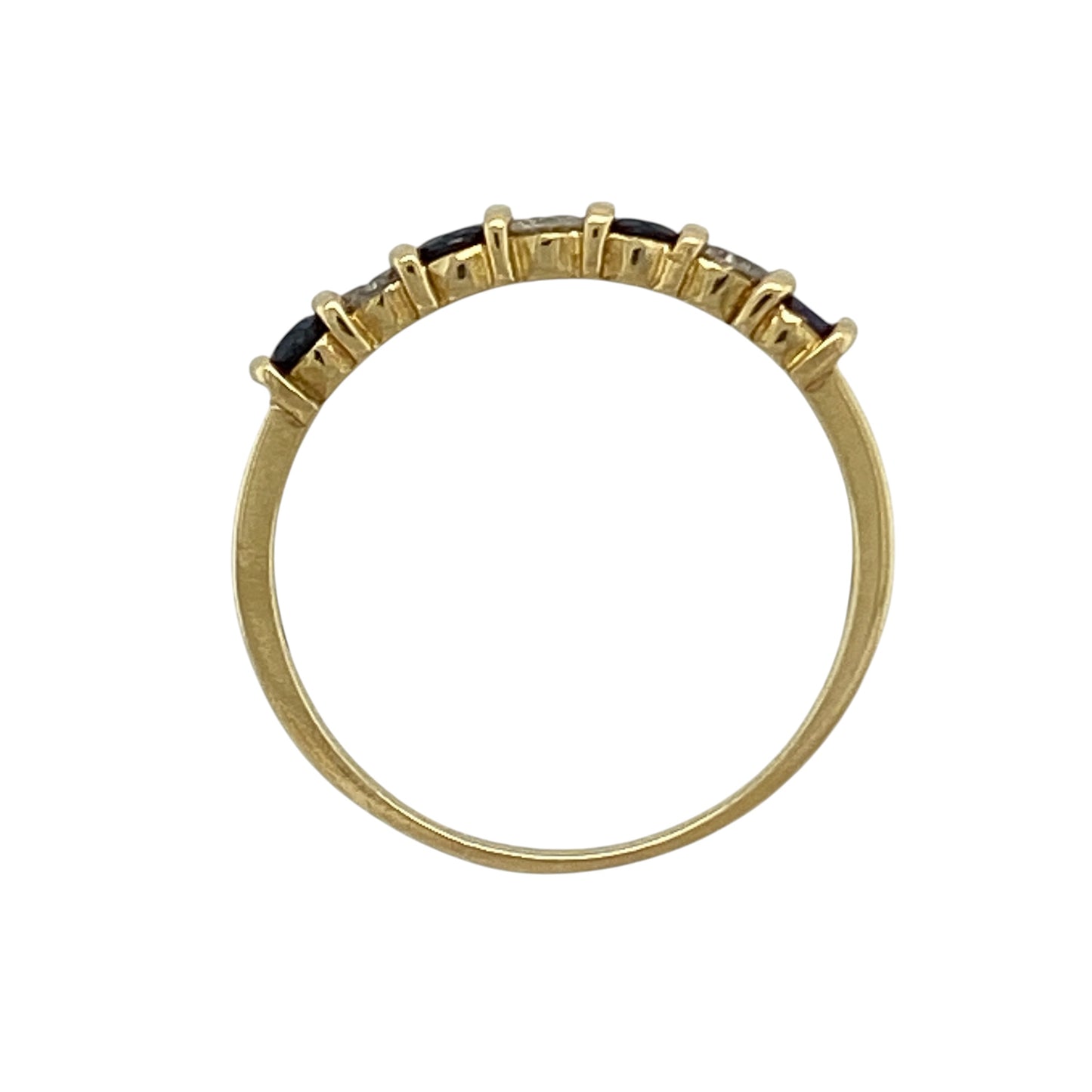 18ct Gold Diamond & Sapphire Set Band Ring