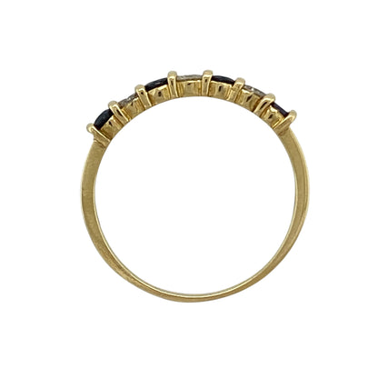 18ct Gold Diamond & Sapphire Set Band Ring